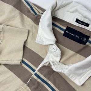 Abercrombie & Fitch Men's XXL Rugby Polo Shirt Oversized Striped Long Sleeve